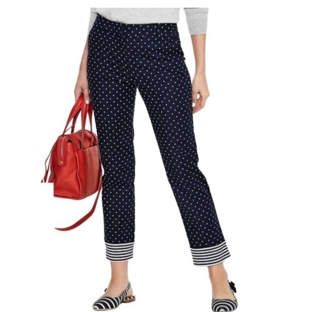 Boden Polka dot pants women’s size 4P stripe ankle